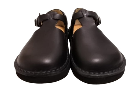 【Organic handloom GUNA ブラック】メリージェーンタイプのストラップシューズ